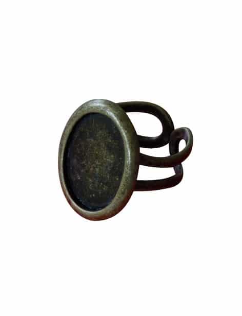 Superbe support de bague ovale couleur bronze antique-22mm
