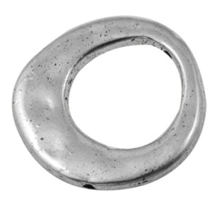 Perle lisse en forme d anneau couleur argent tibetain-20.5mm