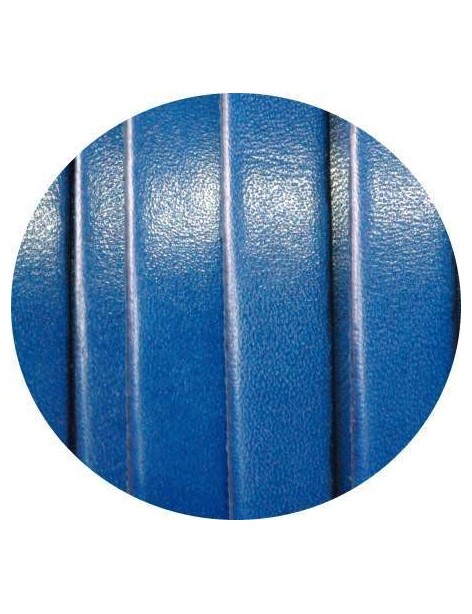 Un metre de cuir plat bleu de 10mm