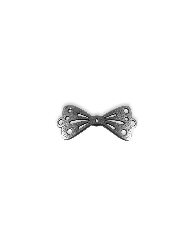 Intercalaire noeud papillon placage argent-40mm