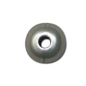 Perle ronde lisse en metal placage argent-12mm