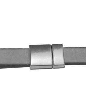 Fermoir clip pour cuir plat placage argent-32mm