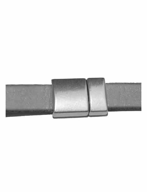 Fermoir clip pour cuir plat placage argent-32mm