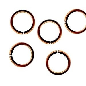 Poche de 50 anneaux de jonction ouverts en metal couleur cuivre-4x0.7mm