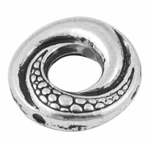 Perle anneau gravee pas japonais sans plomb-15mm