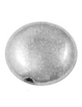 Perle metal lentille lisse couleur argentee sans plomb-10.5mm
