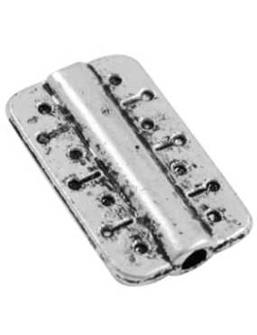 Perle rectangle plate graduee couleur argent tibetain-18mm