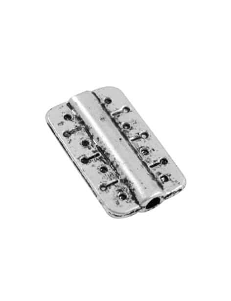 Perle rectangle plate graduee couleur argent tibetain-18mm