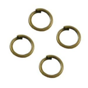 Lot de 50 anneaux de jonction en metal couleur bronze antique-6x1.2mm
