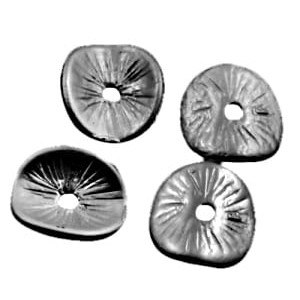 Perle intercalaire disque incurve en metal couleur argent tibetain-9.5mm