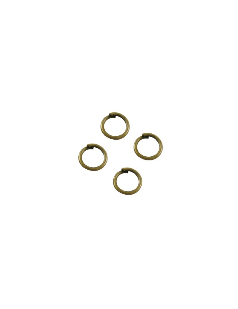 Lot de 50 anneaux de jonction en metal couleur bronze antique-5x1mm