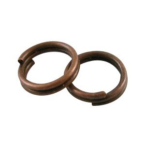 Poche de 50 anneaux doubles en metal couleur cuivre sans nickel-6mm