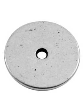 Disque plat et lisse en metal couleur argent tibetain-17.5mm