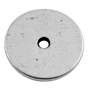 Disque plat et lisse en metal couleur argent tibetain-17.5mm