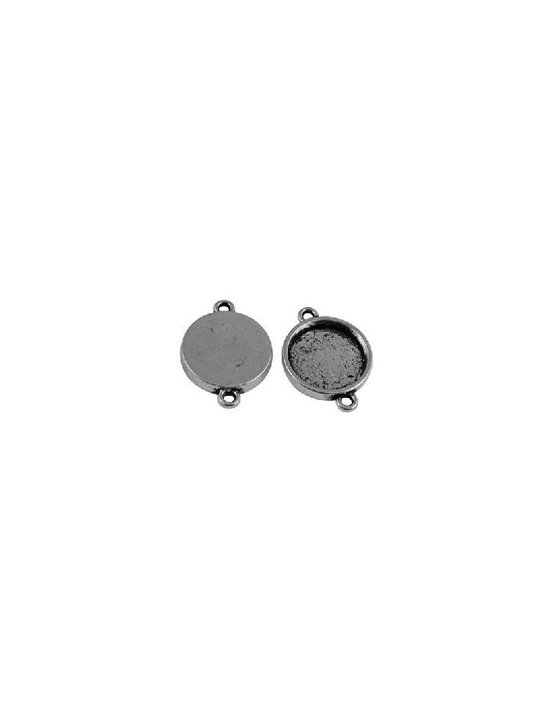 Support Fimo-Intercalaire double accroche rond pour fimo ou cabochon-26mm