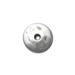 Perle plate ou coupelle legerement arrondie placage argent mat-16mm