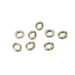 Lot de 50 anneaux de jonction ovales metal placage argent-6mmx4.5mm