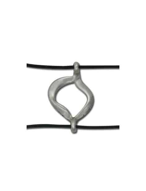 Intercalaire double rang metal placage argent-28mm