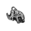 Pampille ou breloque éléphant petit modèle placage argent-13mm