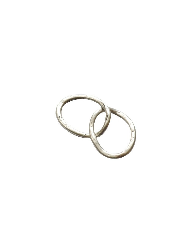 Intercalaire compose de 2 anneaux placage argent-71mm