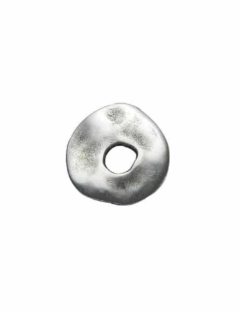 Perle disque irregulier lisse placage argent-22mm