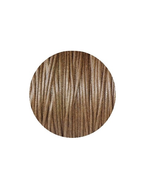 Cordon de coton cire rond marron clair-1.5mm