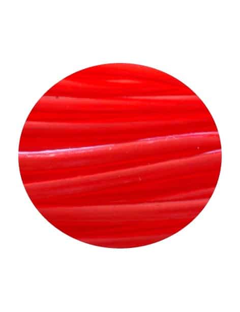 Cordon PVC creux de couleur rouge translucide-3mm