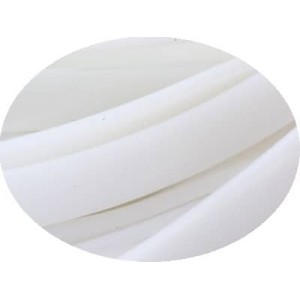 Cordon caoutchouc plat blanc nacre-6mmx2mm