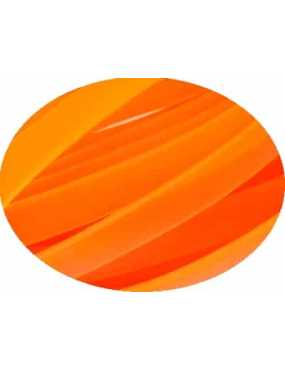 Cordon caoutchouc plat large orange de 10mm coupé à 1mètre