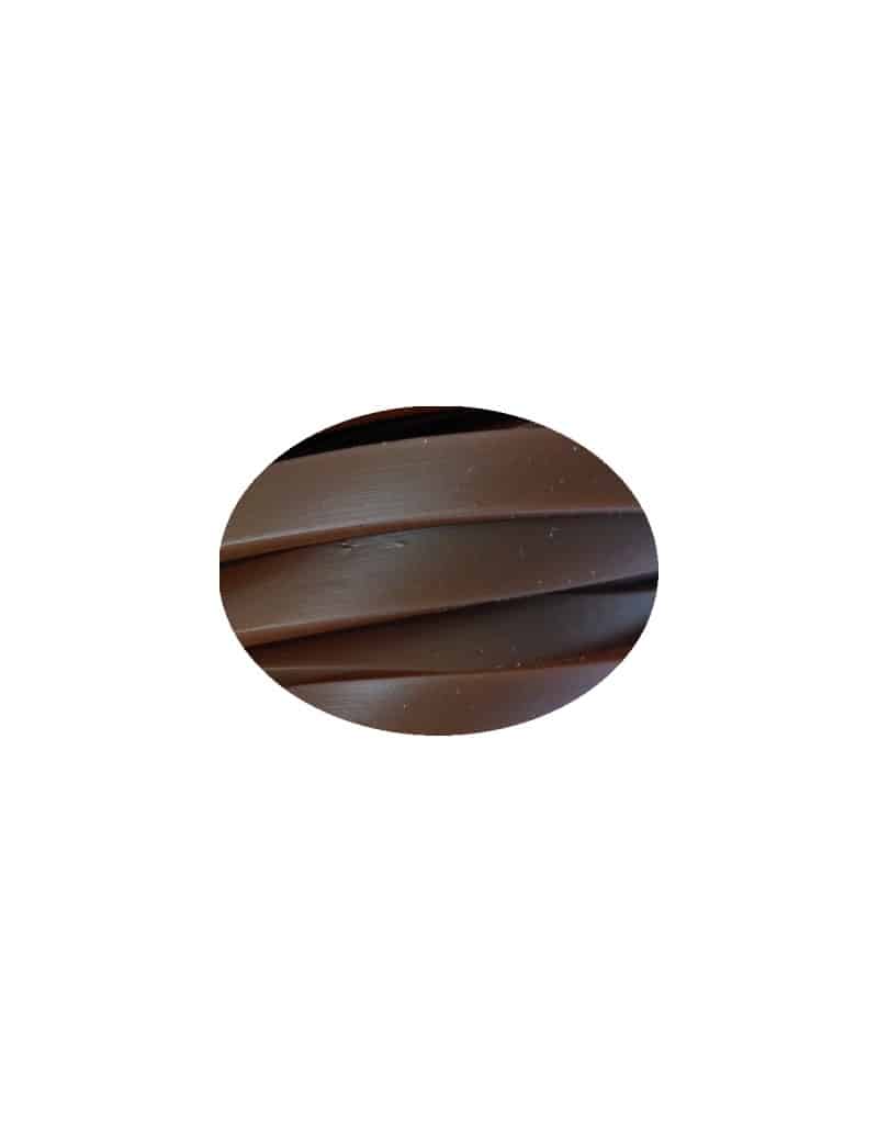 Cordon caoutchouc plat large marron-10mmx2.2mm