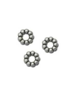 Poche de 10 perles rondes et plates en metal plaque argent-11mm