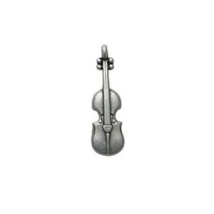 Pampille violon en metal placage argent-23.5mm
