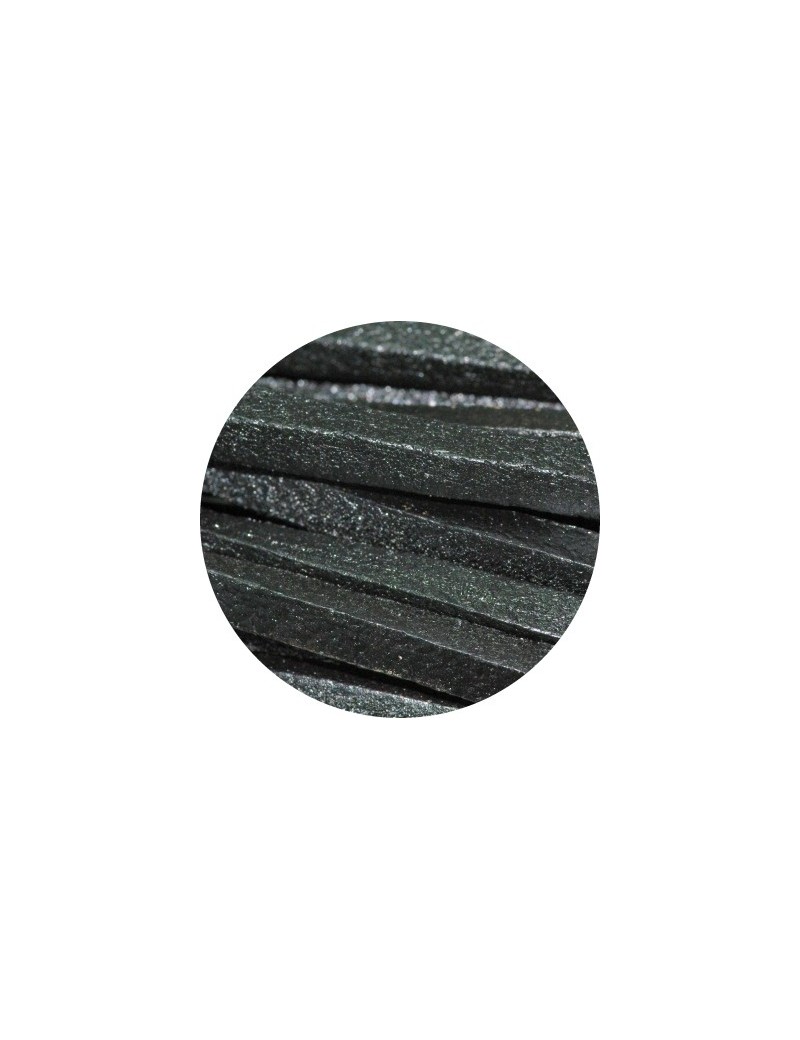 Cordon de cuir carre noir-4mm