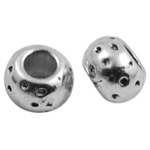 Perle ronde aplatie marquee de points-8mm