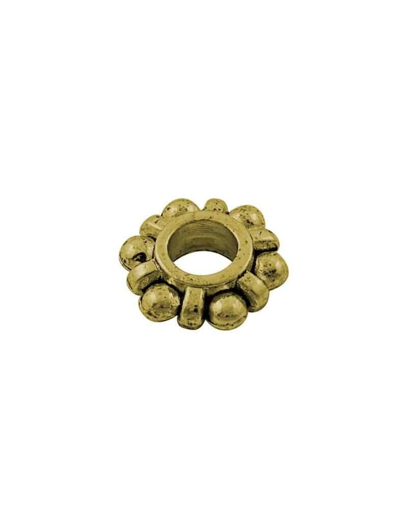 Perle intercalaire en metal couleur or antique-11mm