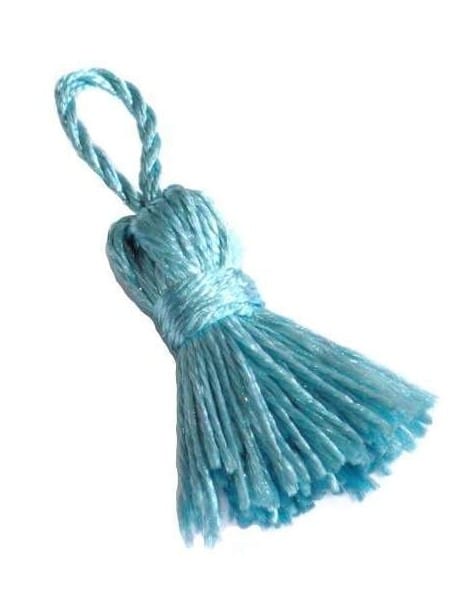 Pompon en fil couleur bleu turquoise-25mm