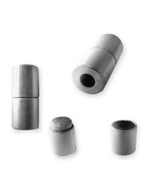 Fermoir magnetique tube placage argent-17mm