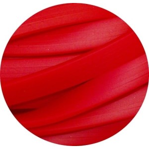 Cordon caoutchouc plat rouge opaque de 6mm coupé à 1 mètre
