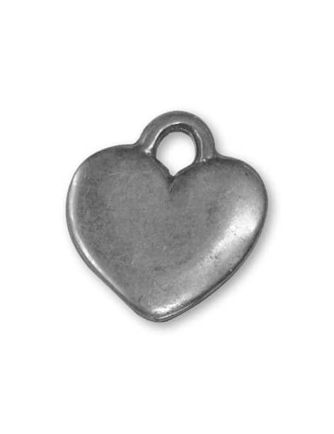 Un coeur a prendre en metal placage argent-20mm