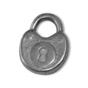 Breloque cadenas en metal placage argent-21mm