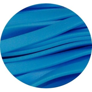 Cordon caoutchouc plat bleu turquoise opaque-6mmx2mm