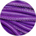 Cordon de cuir artificiel violet-5mm-vente au cm