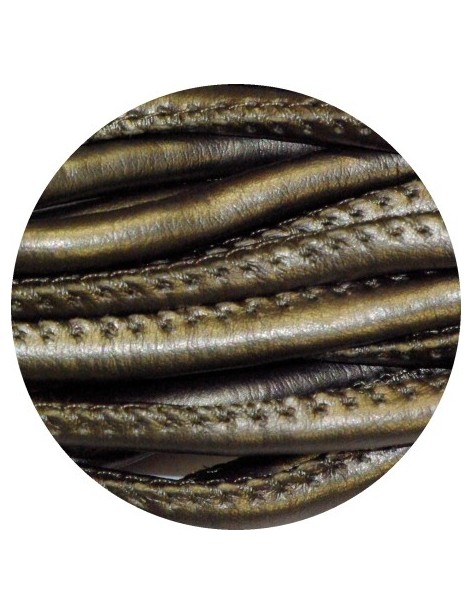 Cordon de cuir artificiel bronze-5mm-vente au cm