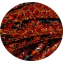 Cordon de cuir artificiel serpent rouge orange noir-5mm-vente au cm