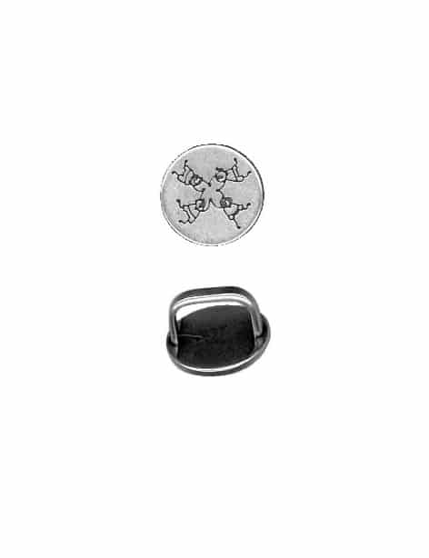 Passant ronde d enfants en placage argent-15mm