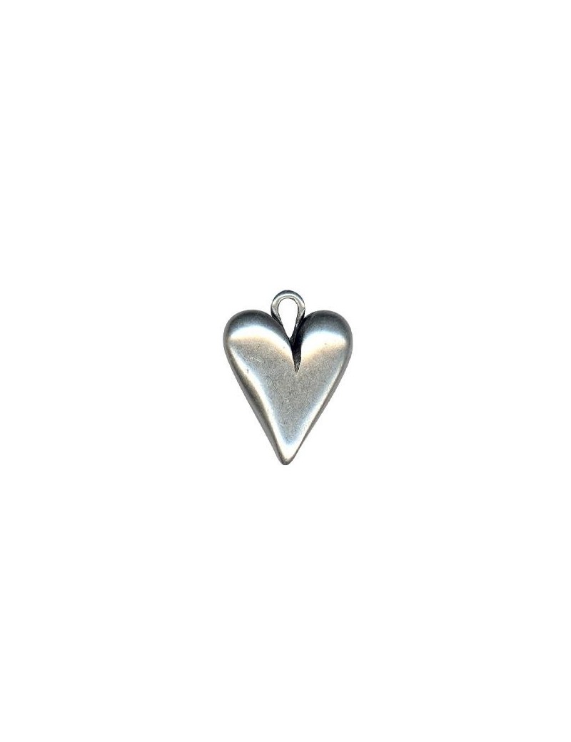 Superbe pendentif coeur placage argent-38mm