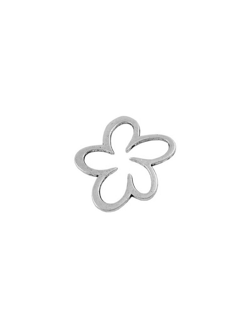 Gros anneau en forme de fleur en metal couleur argent tibetain-45mm