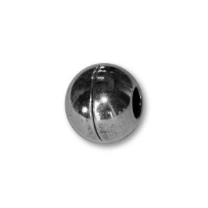 Fermoir aimante boule placage argent pour cuir rond 5mm