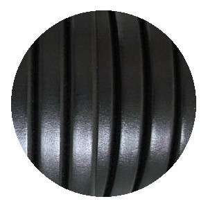 Cordon de gros cuir creux 10mm x 6.7mm noir-vente au cm