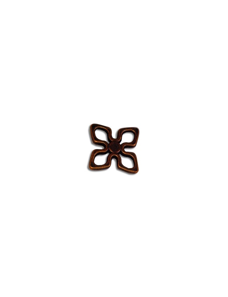 Anneau connecteur en forme de fleur couleur cuivre-15mm